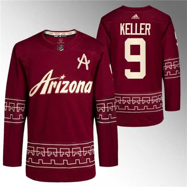 Men%27s Arizona Coyotes #9 Clayton Keller Garnet Alternate Pro Jersey Dzhi->arizona coyotes->NHL Jersey